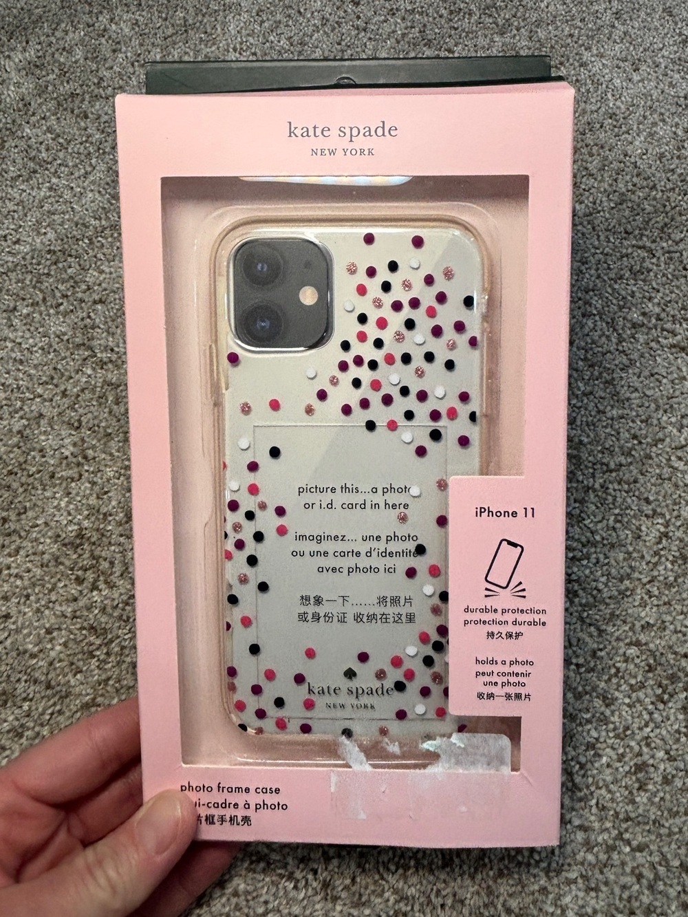 Kate Spade Confetti Frame Photo iPhone 11 Clear Case